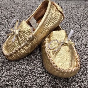 Gold Kids Moccasins